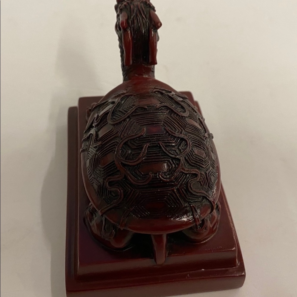 Red Feng Shui Dragon Turtle Tortoise Statue 2.75”H - Picture 6 of 7
